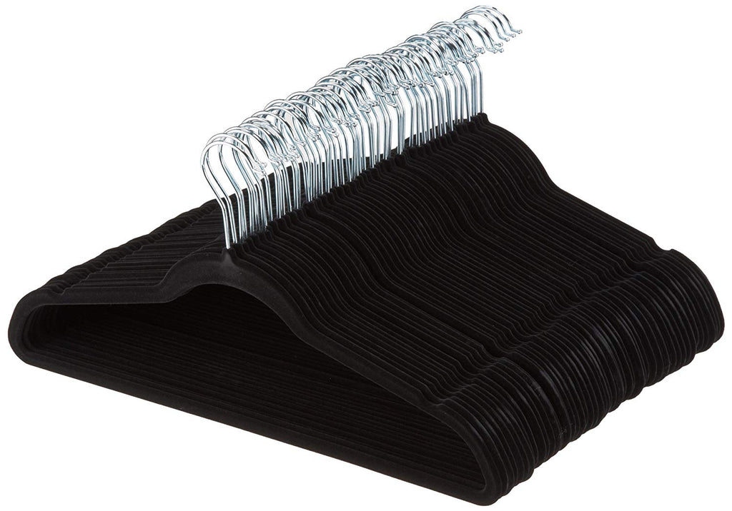 Prime Members: 100-Pack AmazonBasics Velvet Suit Clothes Hangers (Black) $20.99 + Free Shipping ~ Amazon