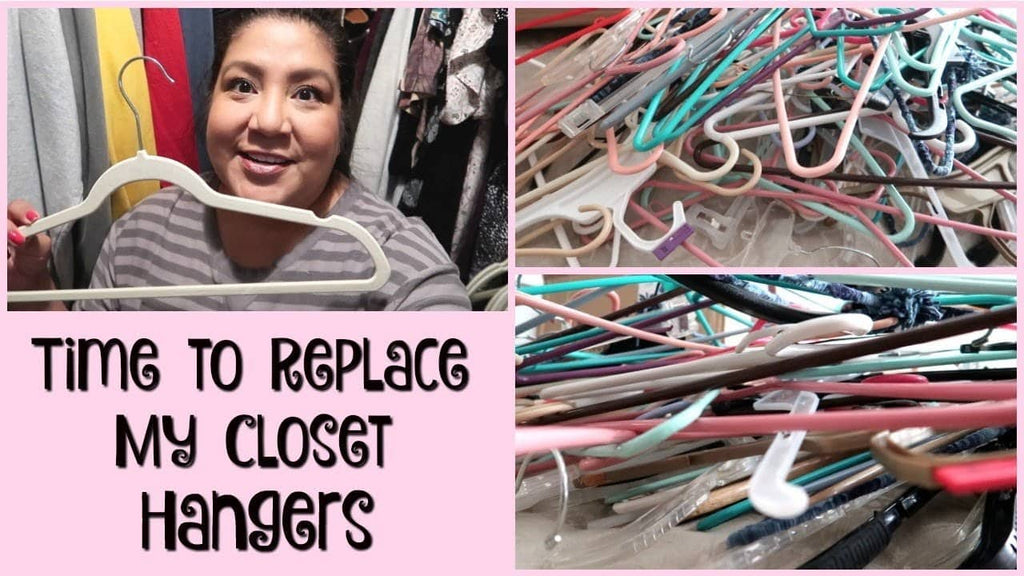 Time to replace my closet hangers! I've been wanting to replace all those mixmatched, plastic, and wire hangers for awhile
