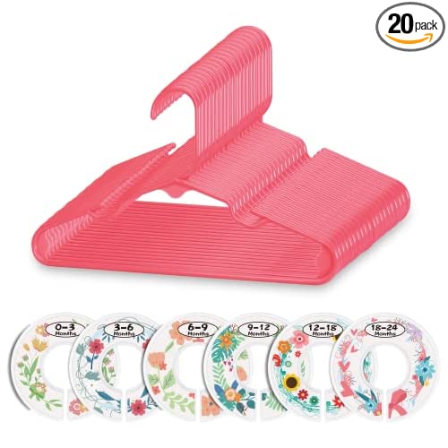 20-Pack Ultra Thin No Slip Infant Nursery Clothes Hangers only $8.99