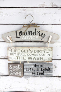 16.75 x 15 'Laundry Advice' Clothes Hanger Wall Sign