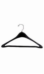 Black Plastic Contoured Suit Hanger - 17" (Case of 100) - STOR-25117