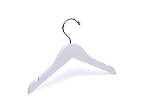 Baby White Top Wooden Hangers, Box of 50,11 inch, for Sizes 0 to 3T