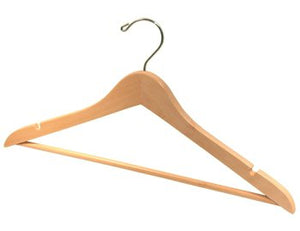 18" Suit Hanger with Fixed Trouser Bar - Box of 20