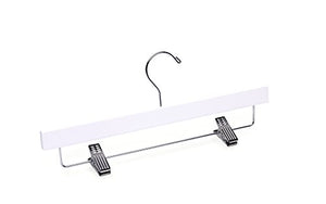 Adult White Bottom with Clips Wooden Hanger