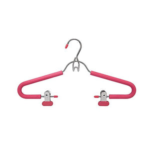 SANSHI Pink Stackable Pants Hangers Skirt Hanger With Adjustable Clips 3pcs