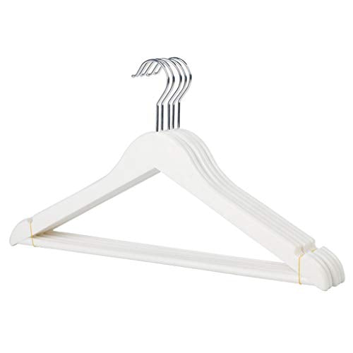 LCYCN hanger Standard Seamless Plastic Hangers,Non-Slip Notched, Set of 10 Durable and Slim with Notched Clothes Support,White,4324.51.2