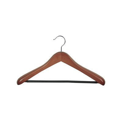 Richards Homewares Euro Deluxe Natural Wood Suit Hanger with Ribbed Bar
