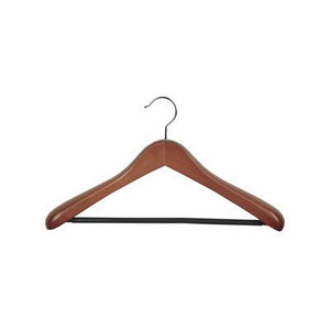 Richards Homewares Euro Deluxe Natural Wood Suit Hanger with Ribbed Bar