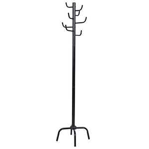 70" Metal Coat Hat Rack Standing Clothes Jacket Hanger Hall Tree Stand w/8 Hooks TKT-11