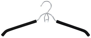 Closet Spice Chrome Shirt/Blouse Hanger with Non-Slip Foam Pad and Multi-Purpose Hook - Set of 6, Black