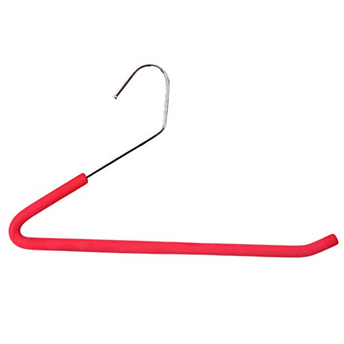 CmfwaMedsr Stainless Steel Anti-Slip Hanger,Multipurpose Magic Open Ended Pant Hangers for Towel Scarf Ties Belts Jeans-red 10 Pack