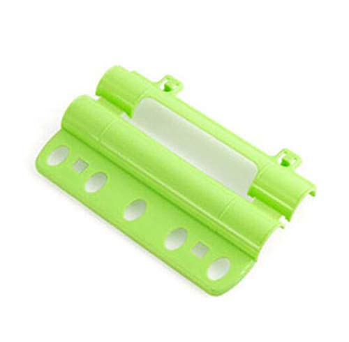 sontakukou Plastic Foldable Fixed-on-Rod Clothes Hanger with 5 Holes Windproof Clothing Rack Lock Organizer Green (3)