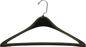 The Great American Hanger Company Oversize Black Plastic Suit Hanger with Fixed Bar, (Box of 100) 19 Inch Hangers
