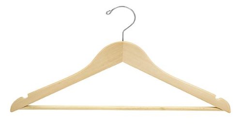 Only Hangers Natural & Chrome Flat Suit Hanger (Petite Size) [ Bundle of 50 ]