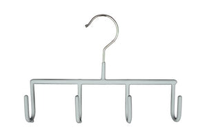 Mawa by Reston Lloyd Non-Slip Space-Saving Clothes Hanger for Belts with 4-Hooks, Style GH, Set of 2, Silver
