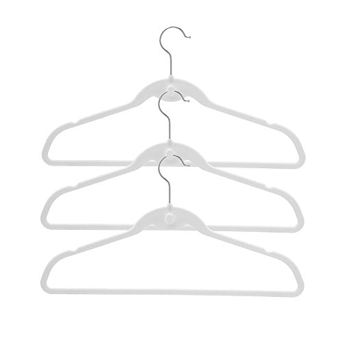 BriaUSA Cascade Hangers White Steel Swivel Hooks -Slim, Sturdy Saves You Extra Space - Box of 20