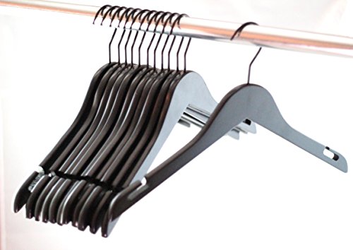 Unisys Wood Suit Hangers - 12 Pack, Dark Mocha