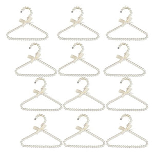 Baoblaze 12Pcs Hanger Hanging For Kids Clothes Children Space Save Plastic Pearl Baby ( White )
