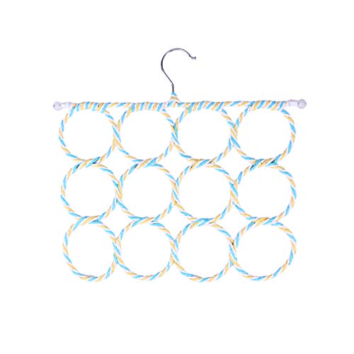 Vosarea No Snag Scarf Hanger Scarf Tie Belt Hanger Organizer Holder Rack 12 Ring (Random Color)