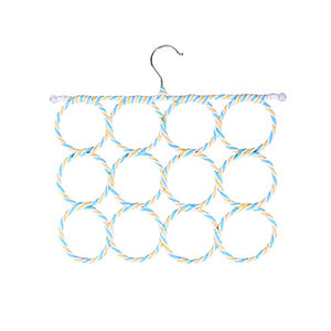 Vosarea No Snag Scarf Hanger Scarf Tie Belt Hanger Organizer Holder Rack 12 Ring (Random Color)