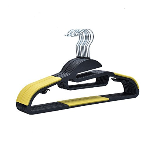 Non-slip- Skid-proof And Dry-wet Dual-use Plastic Hanger Thick Wind, 10/20 Pack hanger (Color : Yellow)