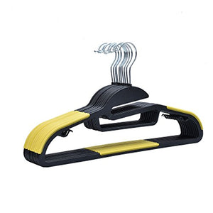 Non-slip- Skid-proof And Dry-wet Dual-use Plastic Hanger Thick Wind, 10/20 Pack hanger (Color : Yellow)
