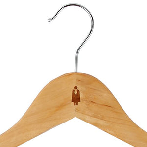 Lawyer Maple Clothes Hangers - Wooden Suit Hanger - Laser Engraved Design - Wooden Hangers for Dresses, Wedding Gowns, Suits, and Other Special Garments