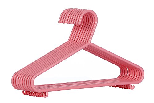 AzxecVcer Kids Plastic Hangers Nursery Hangers with Hooks for Baby, Toddler, Kids, Children (30, Pink)