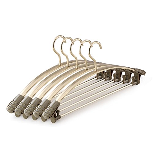 LIANGJUN Clothes Scarves Pants Hangers Hooks Aluminum Alloy Multifunctional Drying Rack 42X18.5cm, 4 Colors Available (Color : Green, Size : Pack of 5)