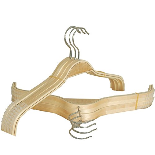 Standard Natural Wood Non Slip Clothes Hanger Sunow 16pack