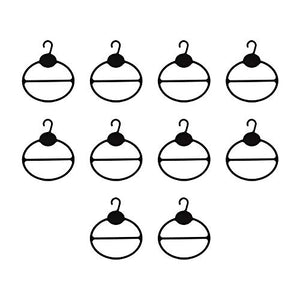PROLINEMAX 10 PCS Black Plastic Scarf Hanger Shawl Hanger Tie Holder Organizer Storage