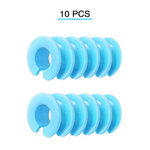 MLADEN 10PCS Clothes Hanger Spacers for Closet Organizer System Outdoor Windproof Clothes Hanger Hook Anti-Slip Silicone Spacers for Clothes Rack/Rod(Blue)