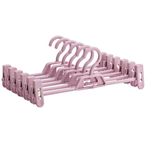 FORWIN- Hanger Household Trousers Rack With Clip-free Multifunctional Hanger 10 Pack hanger (Color : Purple)