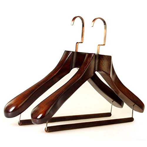 Non-slip- Hanger Vintage Solid Wood Suit Wide Shoulder Non-slip Clothes Hanger, 2 Packs hanger