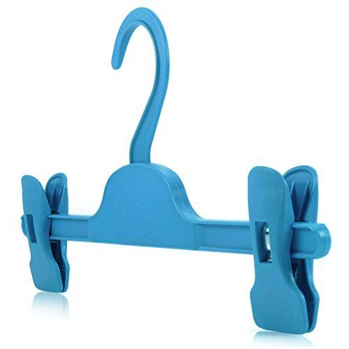 10 Blue Plastic Clip Coat Hangers 28Cm - Ideal Size For Childrens' & Smaller Adult Clothes