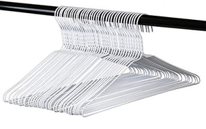 Long Lasting Vinyl Coated Wire Metal Hangers, White, Standard Adult Size, Pack of 36. Made in The USA