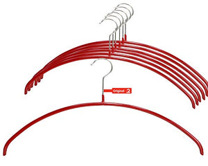 Mawa Euro Series Light Thin Non-Slip Space Saving Clothes Hanger Style 40/P, Set of 10, Red Pack of 10 10 Piece
