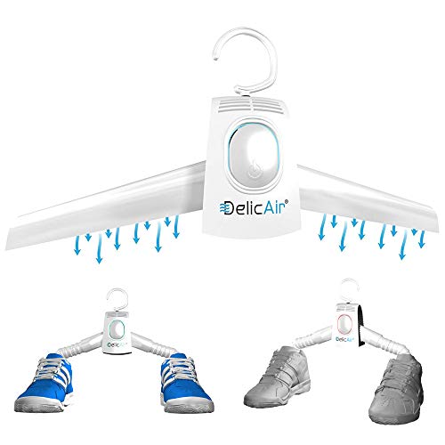 DelicAir Portable Dryer, Clothes Hanger And Shoe Dryer With HOT AND COLD Drying Technology SAFELY Dry, Refresh, Eliminate Wrinkles And Odor, Gentle, Quiet, Easy To Use, Perfect For Travel!