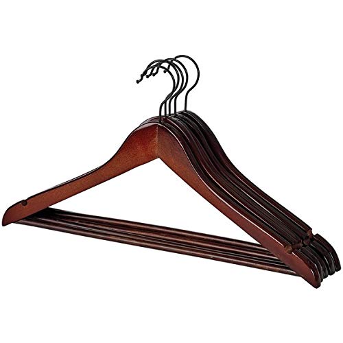 neatfreak A04095012X5E Wood Contoured Profile Espresso Suit Hangers 5 Pack