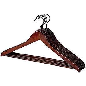 neatfreak A04095012X5E Wood Contoured Profile Espresso Suit Hangers 5 Pack