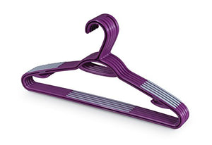 Domopak Living 8001410073709 Set of 5 Clothes Hangers Plastic, Purple, 42 x 0.8 x 21.5 cm