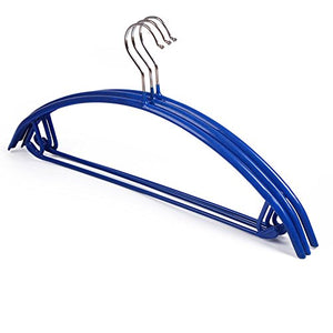 FORWIN- Hanger Household Stainless Steel Semicircle Hanger Skid 10 Pack hanger (Color : Blue)
