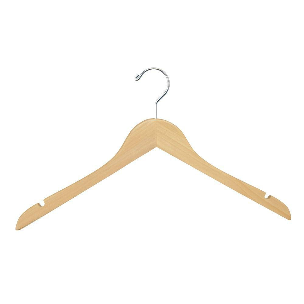 Econoco WH1731NC Wishbone Wooden Hanger with Chrome Hook, No Bar, 17", Natural (Pack of 100)