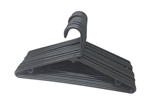 Light Weight Plastic Adult Cloth Hangers Black – 16 Ct