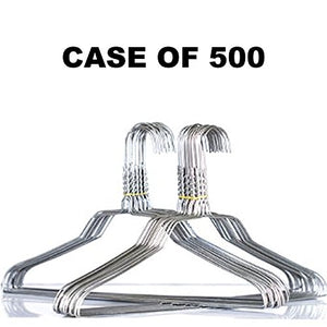 Galvanized Industrial Hanger Chrome Clothes 14.5 Gauge 18" Shirt Hangers Case of 500