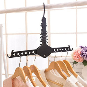 Clothes Hanger, Clothes Drying Rack, Clothes Racks for Hanging Clothes, Scarves, Ties, Belts, Coopay Black Plastic Folding Travel Clothes Hanger Laundry Room Closet Clothes Organizer (2PCS)