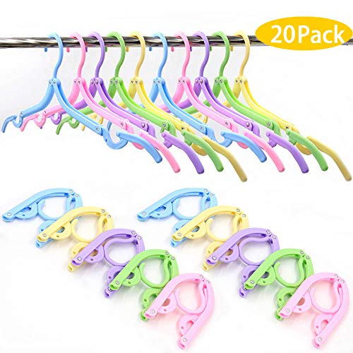 20 PCS Folding Clothes Hangers for Travel,Portable Clothes Hangers Suitable for Both Family And Travel Use