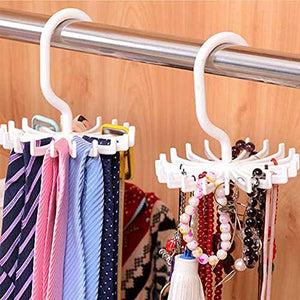 Liinmall 20 Hooks Rotating Belt Rack Scarf Organizer Men Tie Hanger Holds Twirl Tie Rack Belt Hanger Holder Hook for Closet Organizer Storage