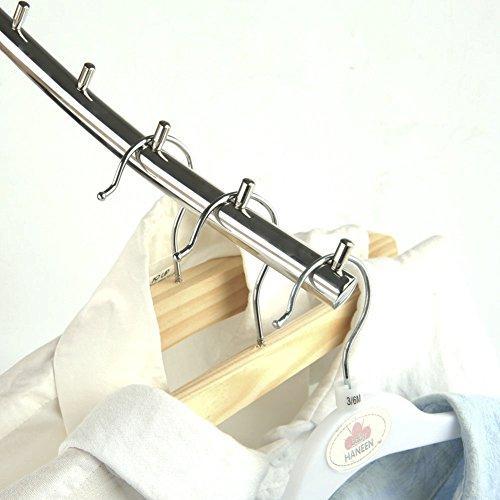 Catanexus Folding Wall Mounted Clothes Hanger Rack Clothes Hook Stainless Steel with Swing Arm Holder Clothing Hanging System Closet Storage Organizer Heavy Duty Drying Rack with 5 Hooks Polished Finish