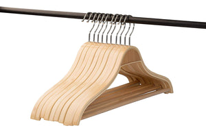 A1 Hangers wooden hangers Natural Set of 10 PACK clothes hangers, coat hanger and suit hangers